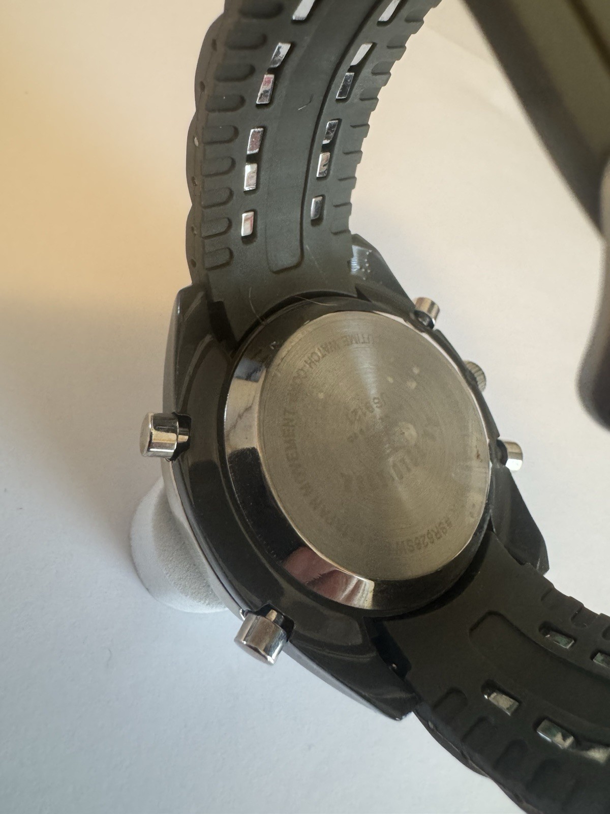 U.S. Polo Assn. Quartz Chronograph Black Rubber Strap Sport Watch Black Dial Box