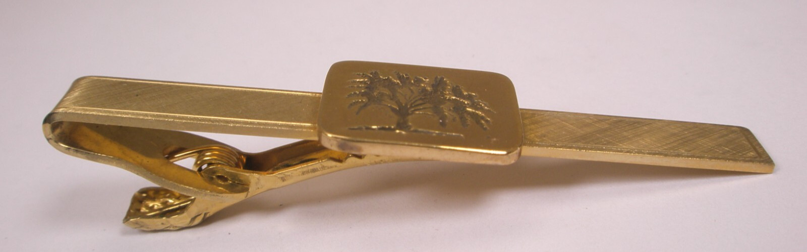 GE General Electric Gold Filled Tree of Life Vintage LARGE Tie Bar Clip