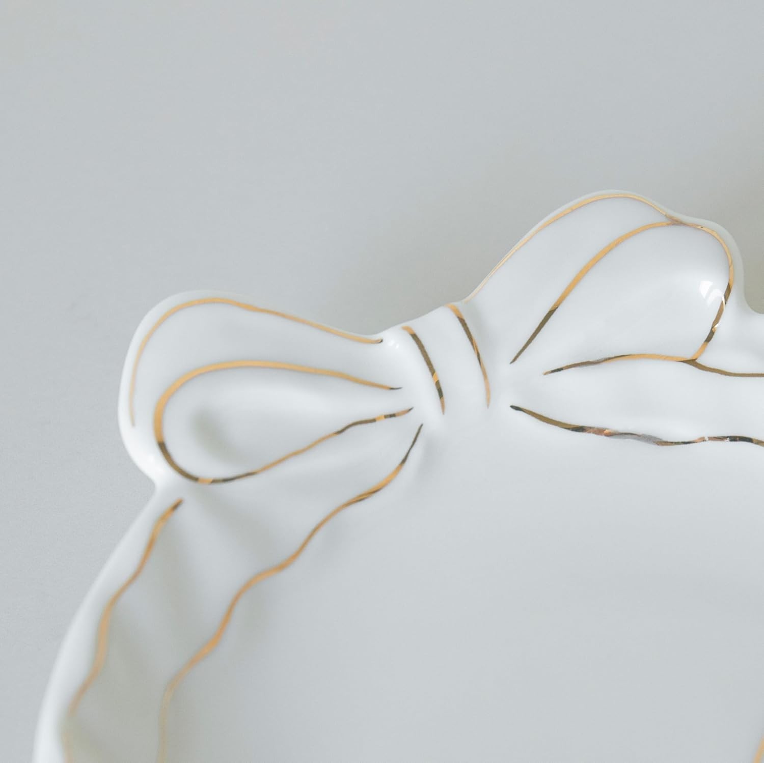 Ceramic Jewelry Tray, Monogram Trinket Dish with Bow (K) | Mothers Day Graduatio