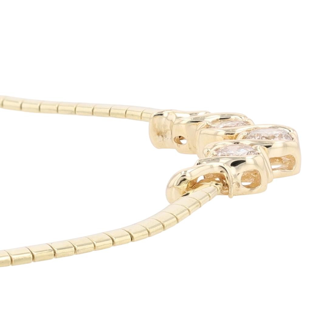 .99ctw Diamond Three-Stone 16.75″ Statement Necklace 14k Yellow Gold 15.02 Grams