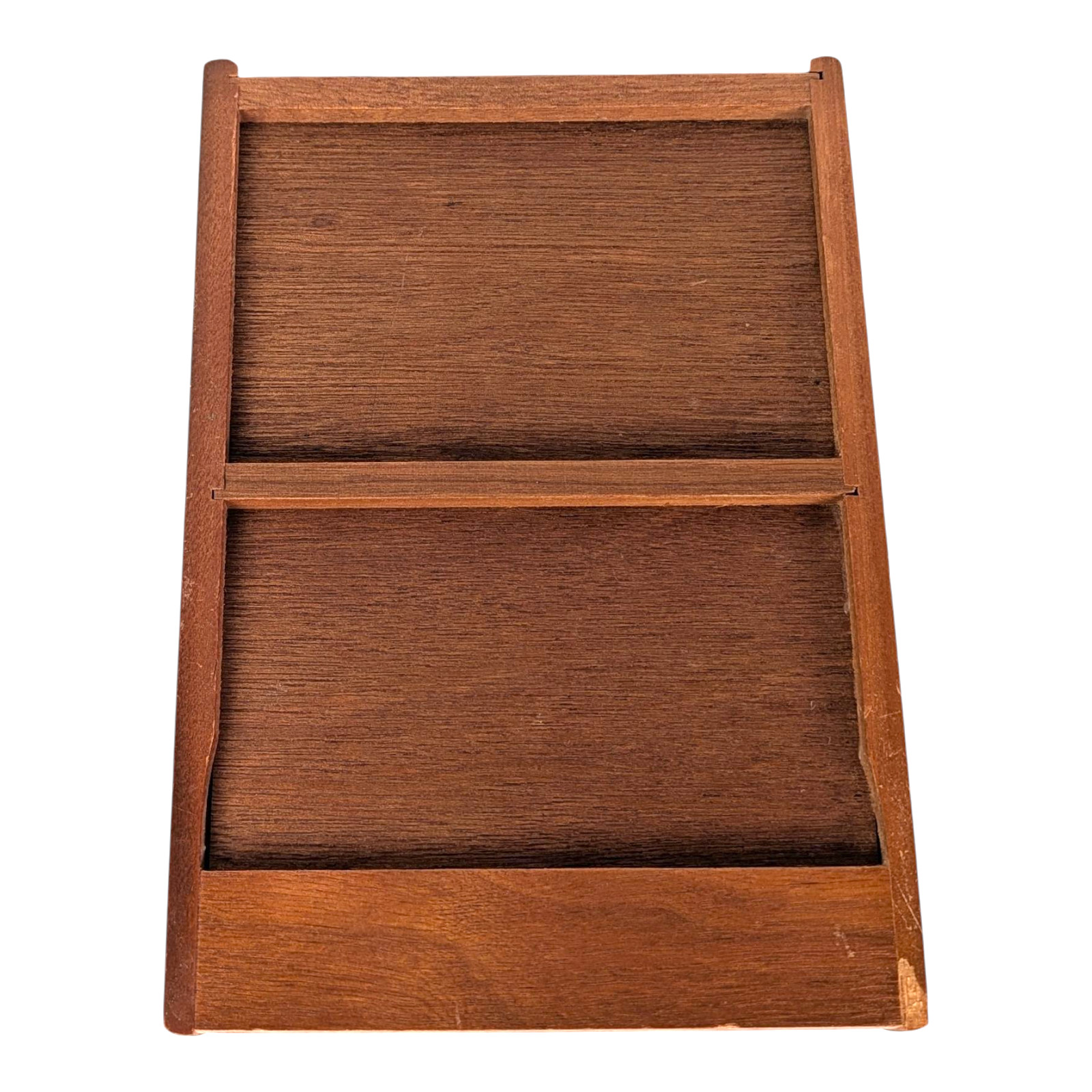MCM Mid-Century Modern Vanity Table Top Jewelry Box – Wood With Acrylic Top