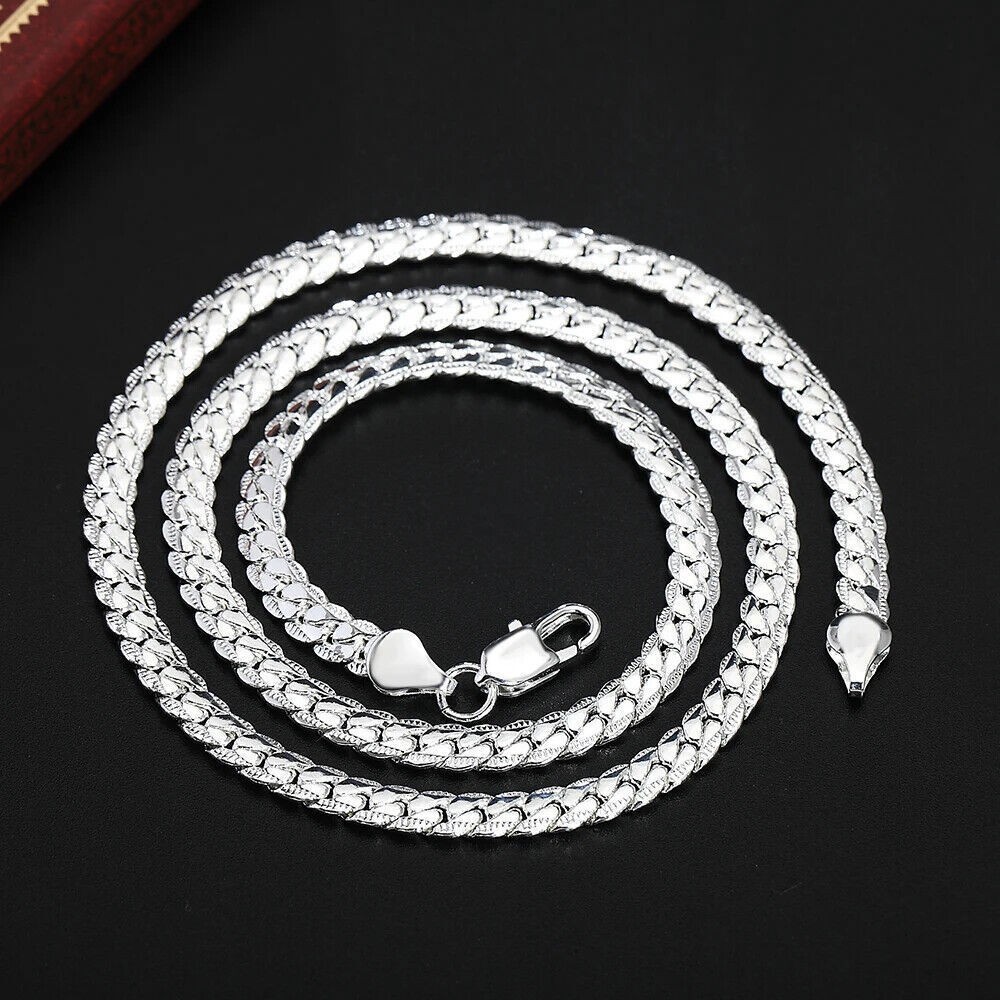 925 Sterling Silver 6mm Snake Chain Necklace Men Women Fashion Jewelry 18-24″