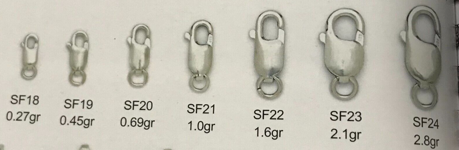 1pc, Sterling Silver 925 Lobster Claw Clasp, Made in Italy Wholesale All Sizes