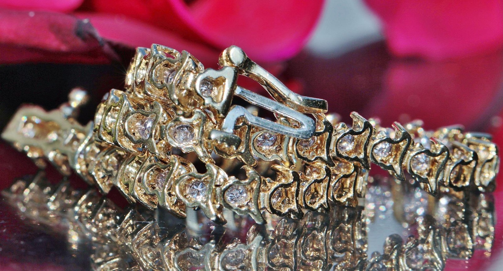 14k yellow gold tennis bracelet 2.00ct natural diamond 7.0″ vintage 8.6gr