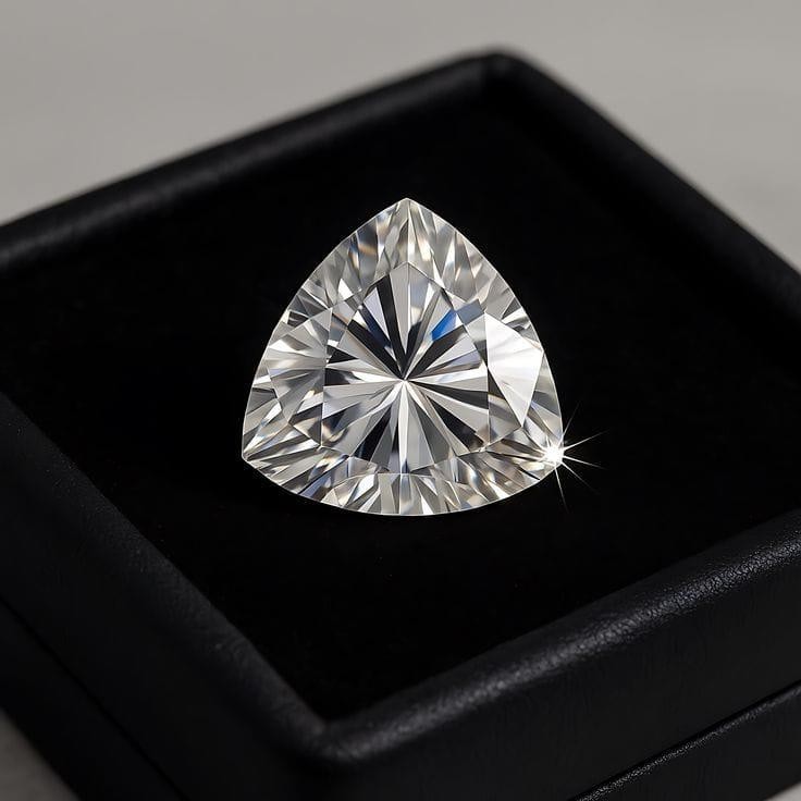 3.05 Ct Loose Moissanite Trillion Cut 10.00 MM D Color, IF Clarity Certified