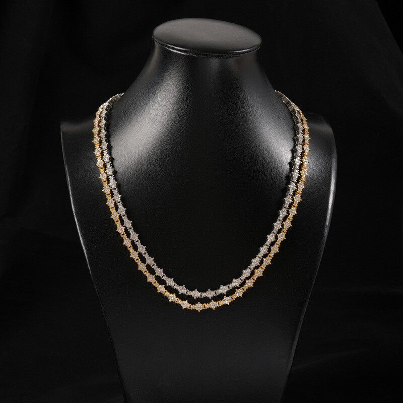 Mens 5MM Tennis Chain Choker Necklace 1 Row Gold Plated Iced Hip Hop CZ Jewelry