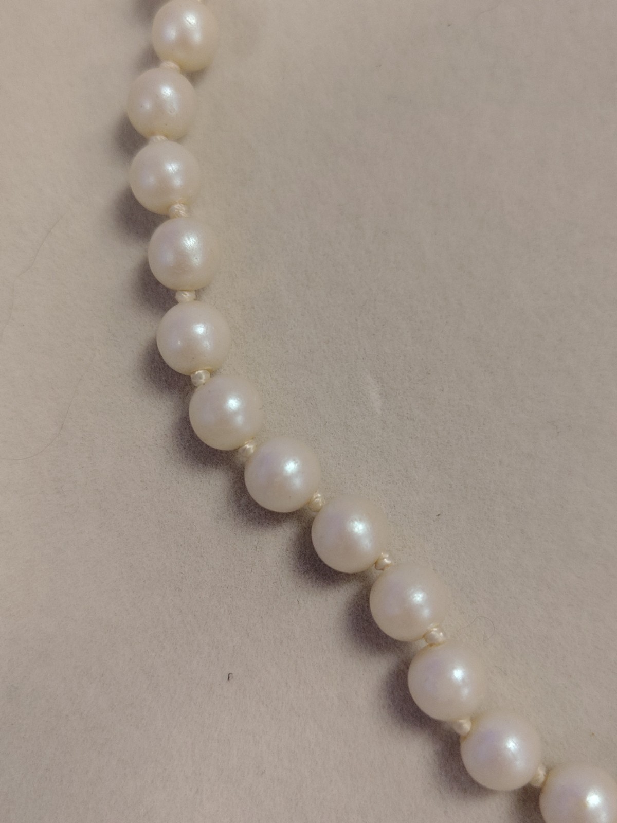 Mid 20th Century 15-inch-Hand Knotted Faux Pearl Necklace Choker