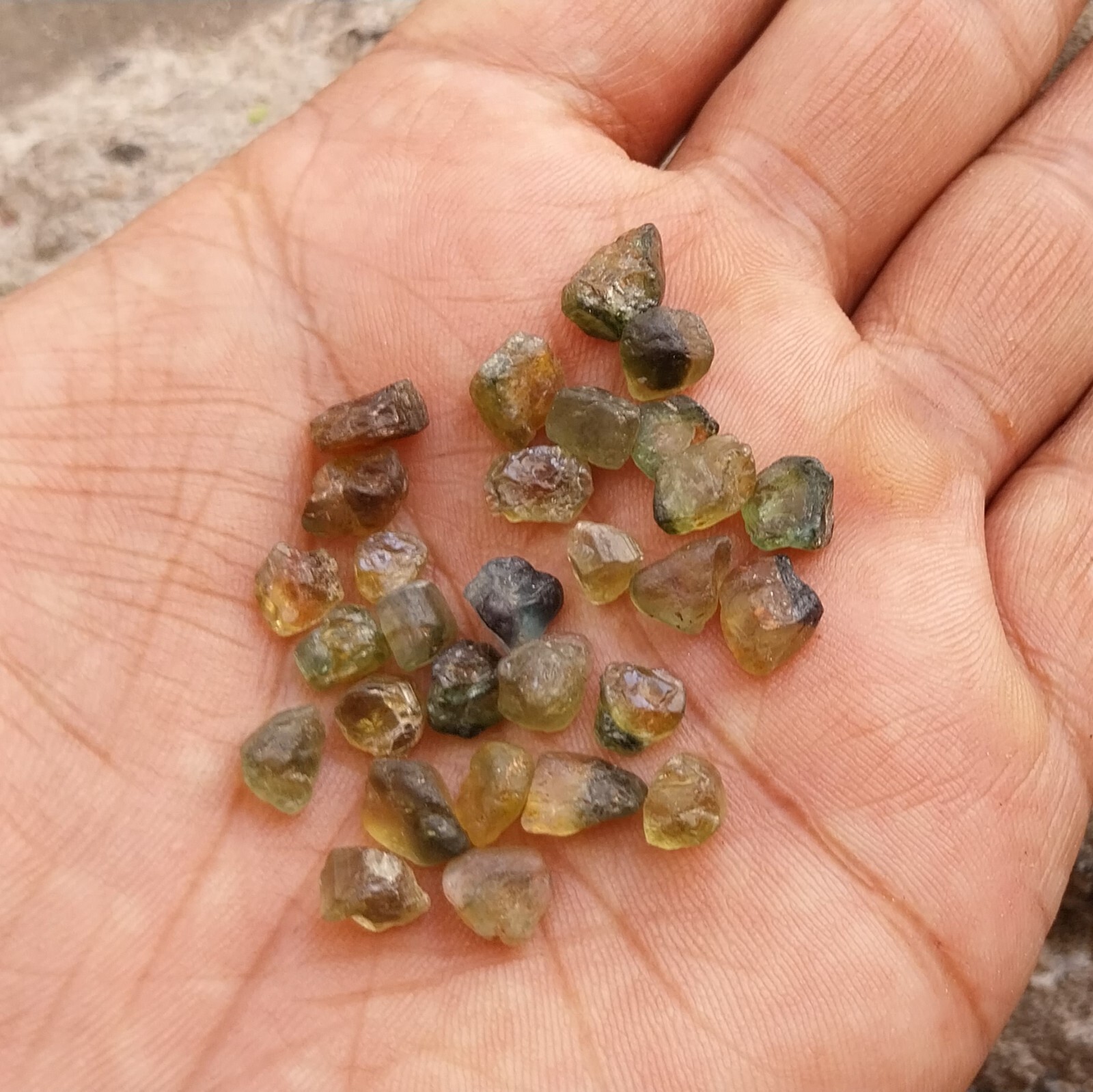 40 Carat 5 to 8 MM Natural Multi Color Tourmaline Raw Rough 29 Piece Lot Gems