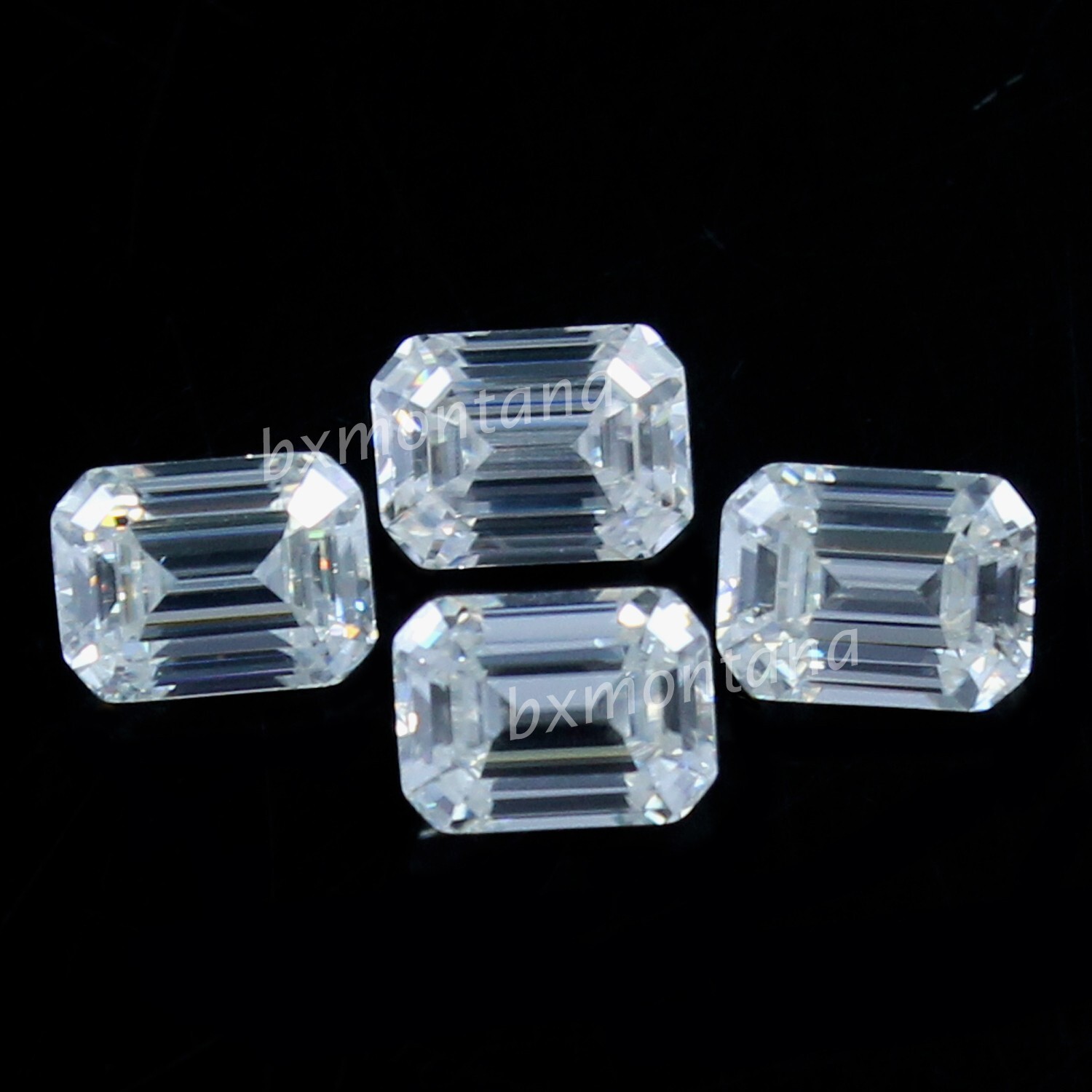 Natural DE Color VVS1 Excellent Cut White 3.5×4.5 MM Emerald Diamond 4 Pcs Lot