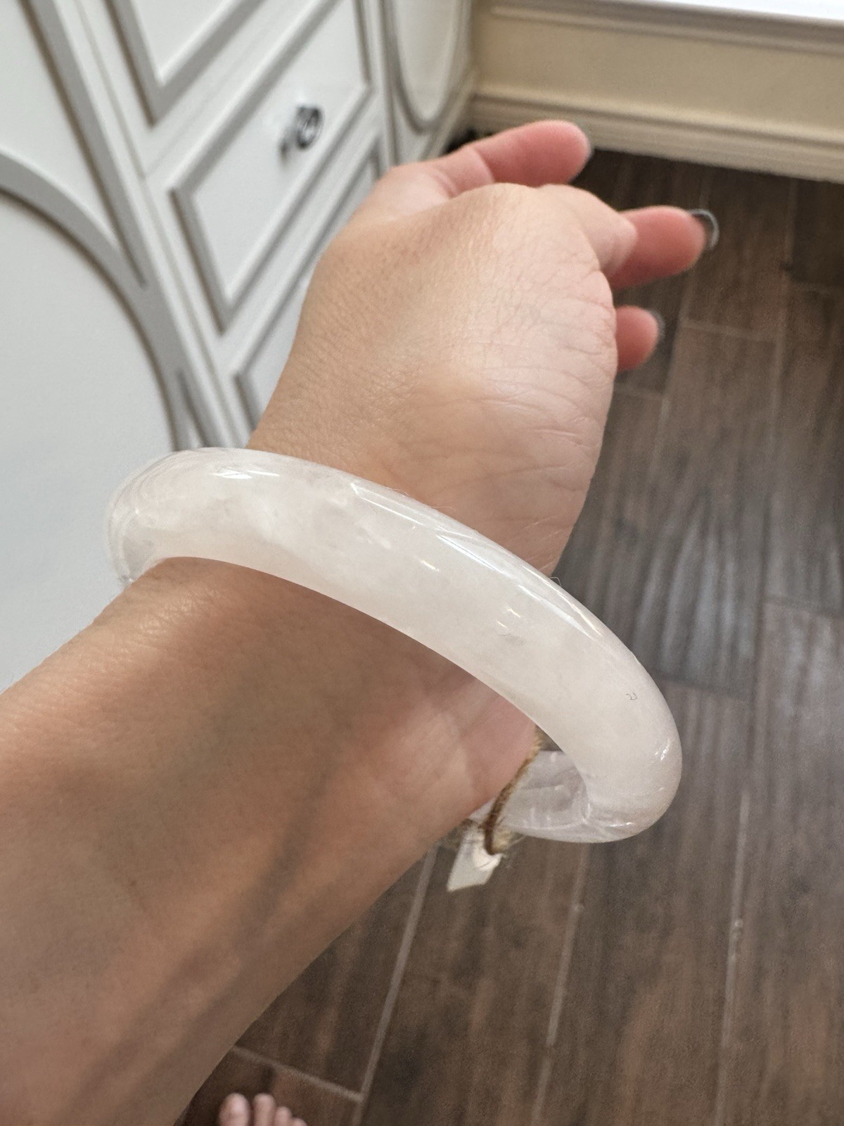 Natural White Quartz Bangle 50.5mm