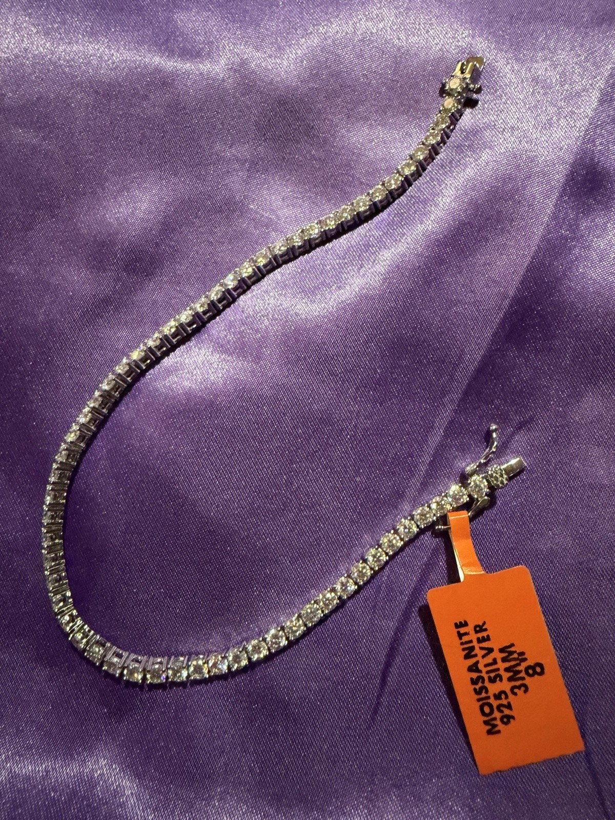 9.0 CTW Moissanite Tennis Bracelet 925 Silver 8in 3mm | Moonlight & Moissanite