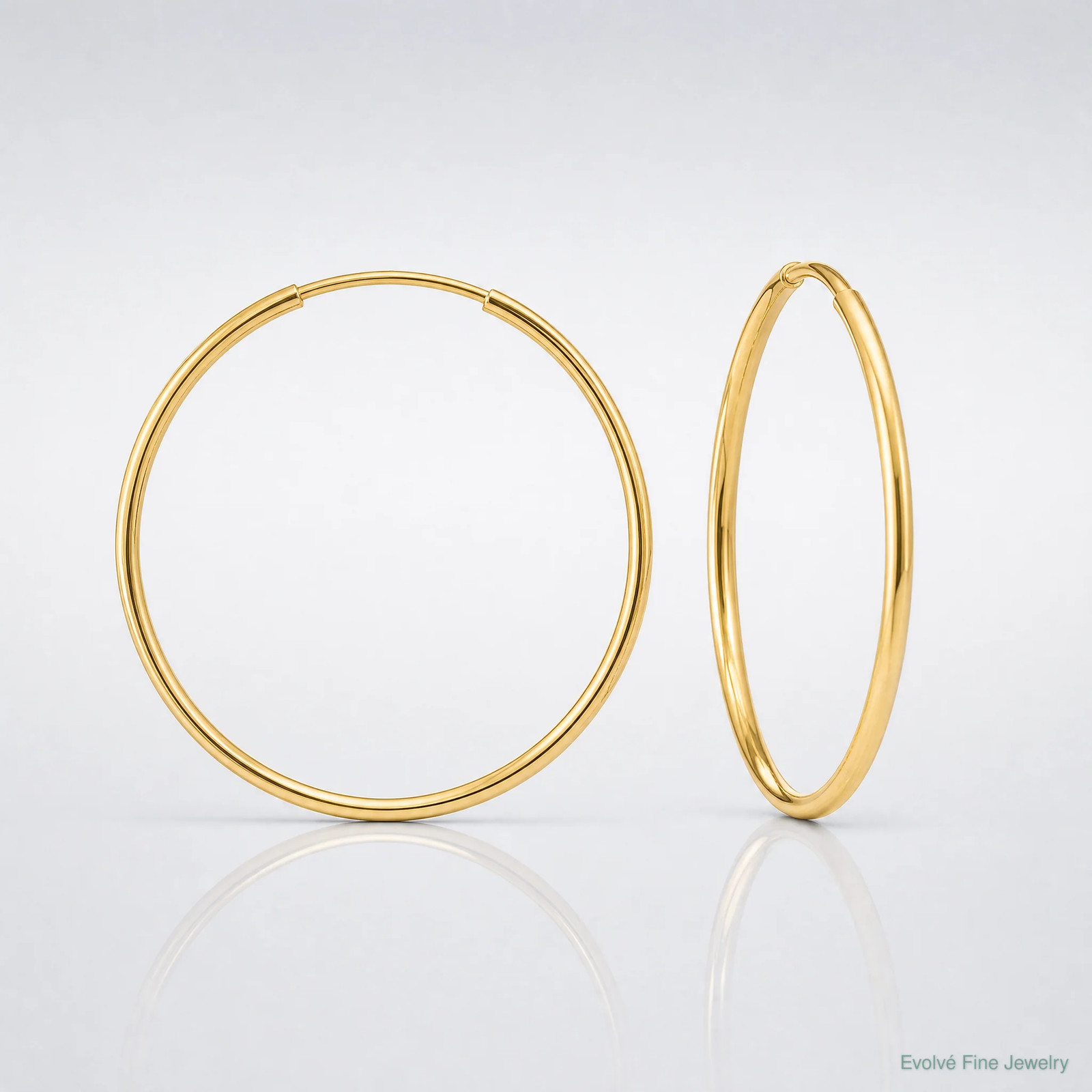 14K Yellow Gold 1.20mm Endless Hoop Earring