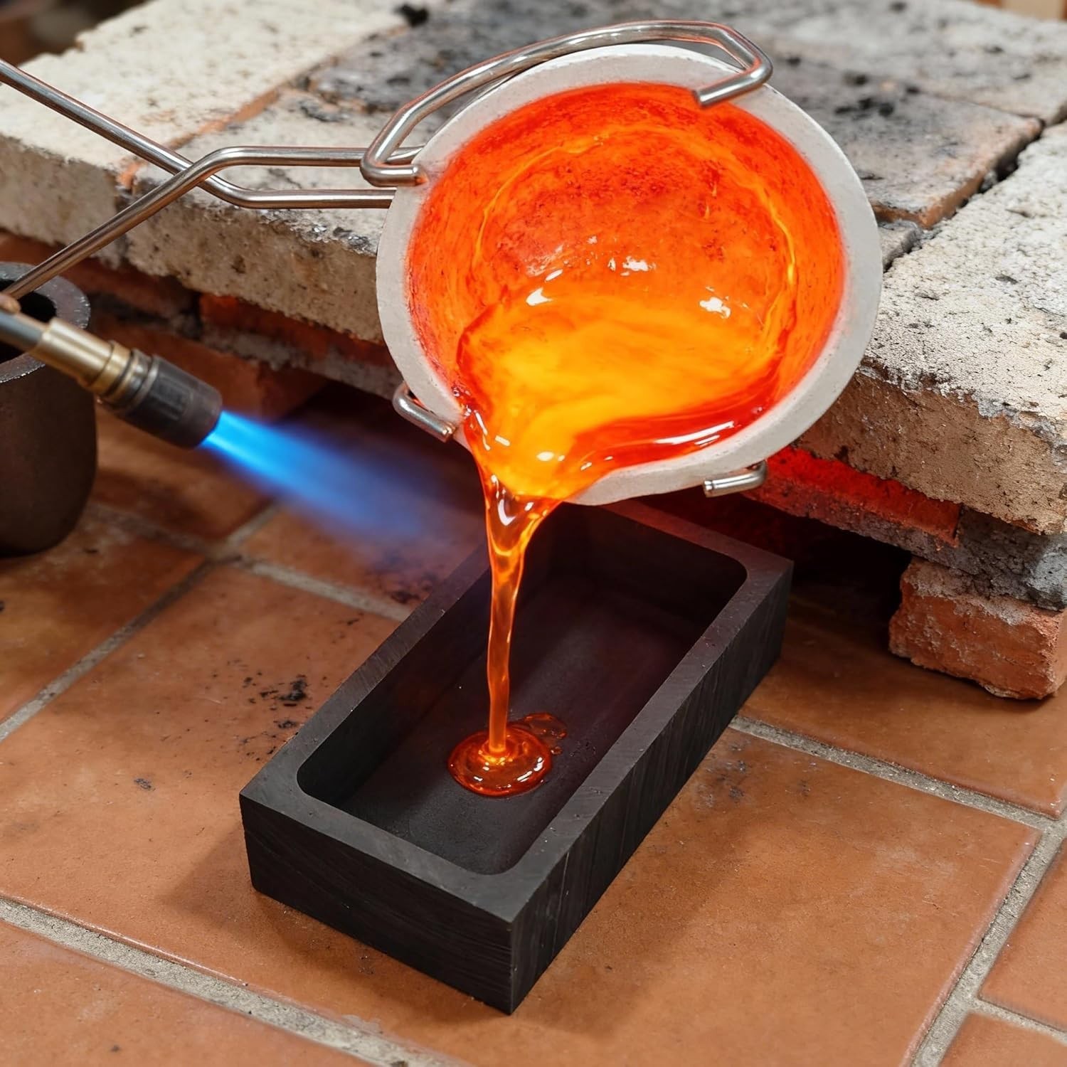 MMasters Graphite Melting Casting Kit Crucible Ingot Mold Stir Sticks Gold Silve