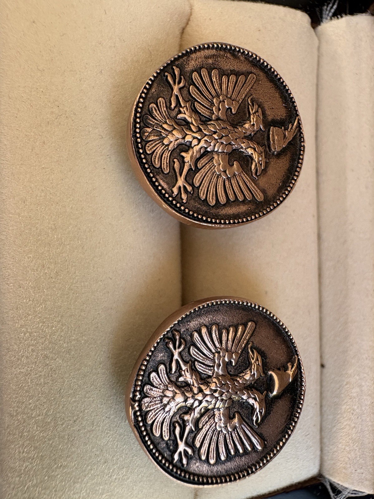 Albania Ministry of Defense Eagle Cufflinks – Copper Style – Like a New in Box