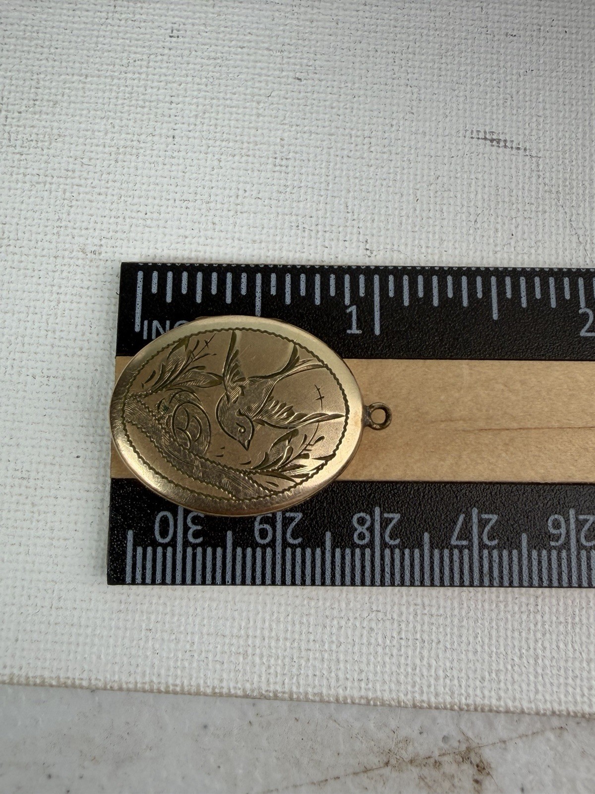 Vintage 1/20th 12k Gold Filled Bird With Nest Oval Locket Stamped MB
