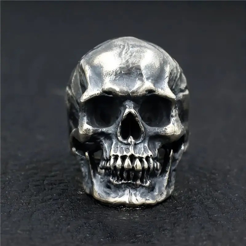Men’s Stainless Steel Gothic Skull Ring Unique Punk Retro Biker Motorcycle
