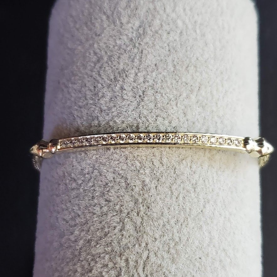 Kendra Scott Gold Tone Pave Crystal Bar Adjustable Slider Bolo Bracelet