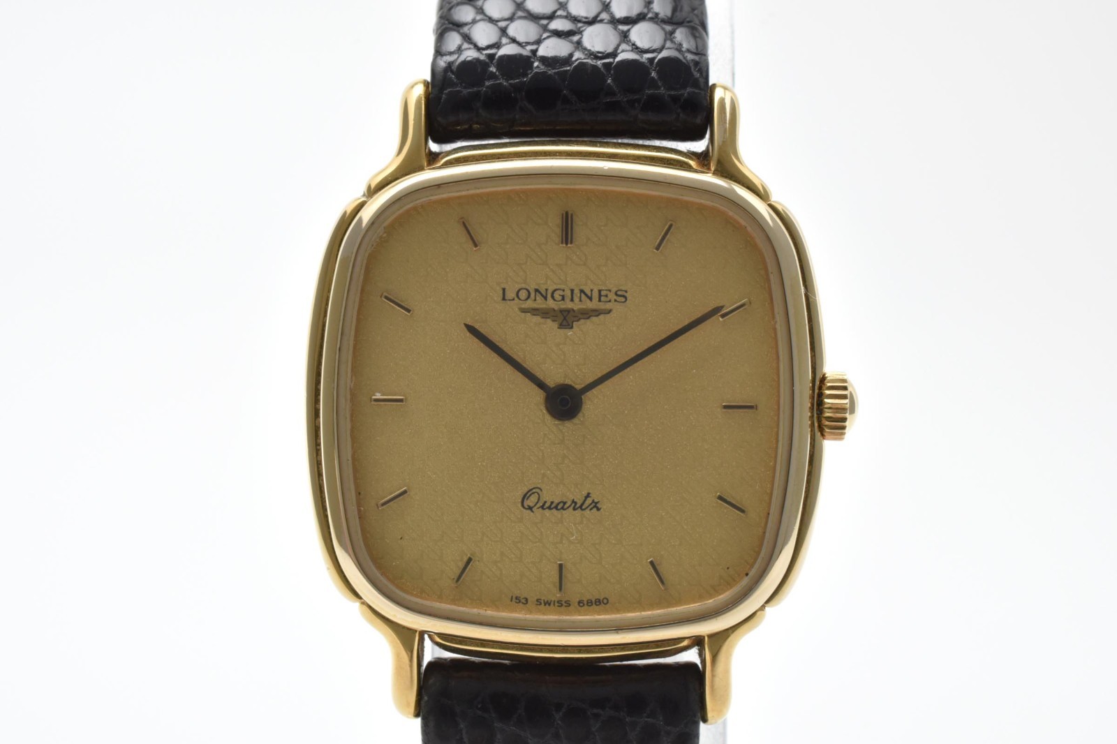 Vintage [N MINT] Longines 153 6880 Square Gold Dial 22mm Ladies Watch JAPAN