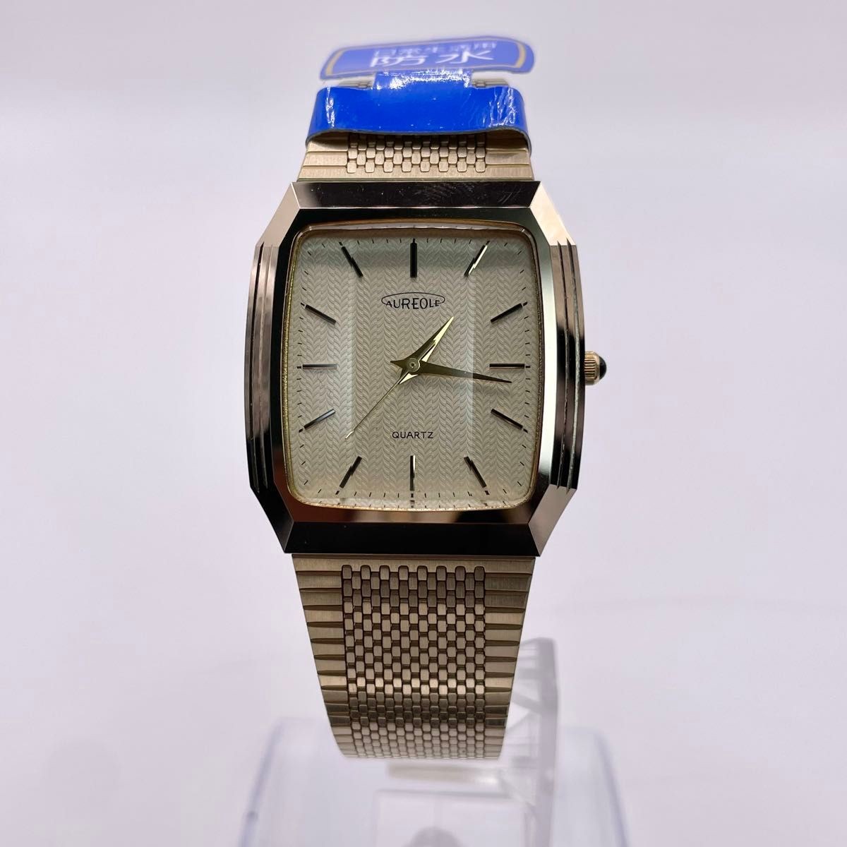 Brand new AUREOLE Quartz Watch Gold Square Cut Glass Men’s