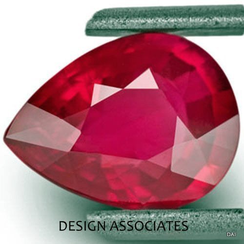 RUBY 8×6 MM PEAR CUT EARTH MINED AND TREATED GEMSTONE AAA (182123)
