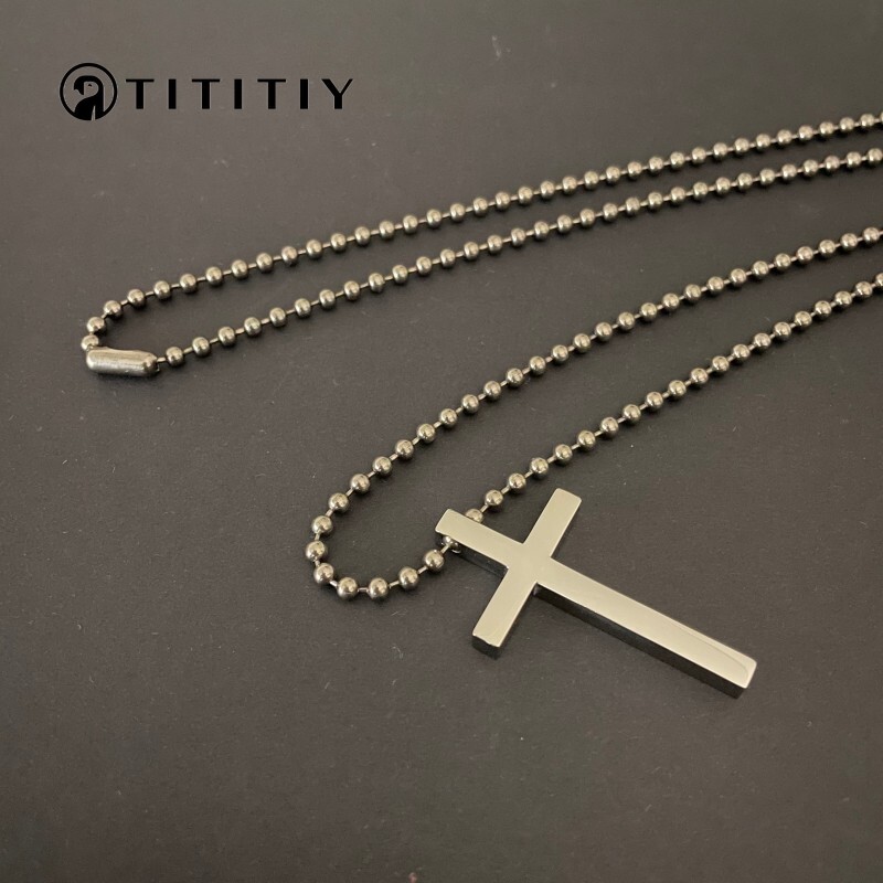 New Pure Titanium Cross Pendant Necklace Ultra-light Anti-allergy Classic Design