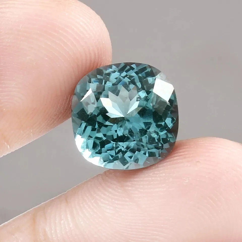 Ceylon Green Spinel Natural 9.55 Ct Cushion Cut Gemstone, Loose Spinel