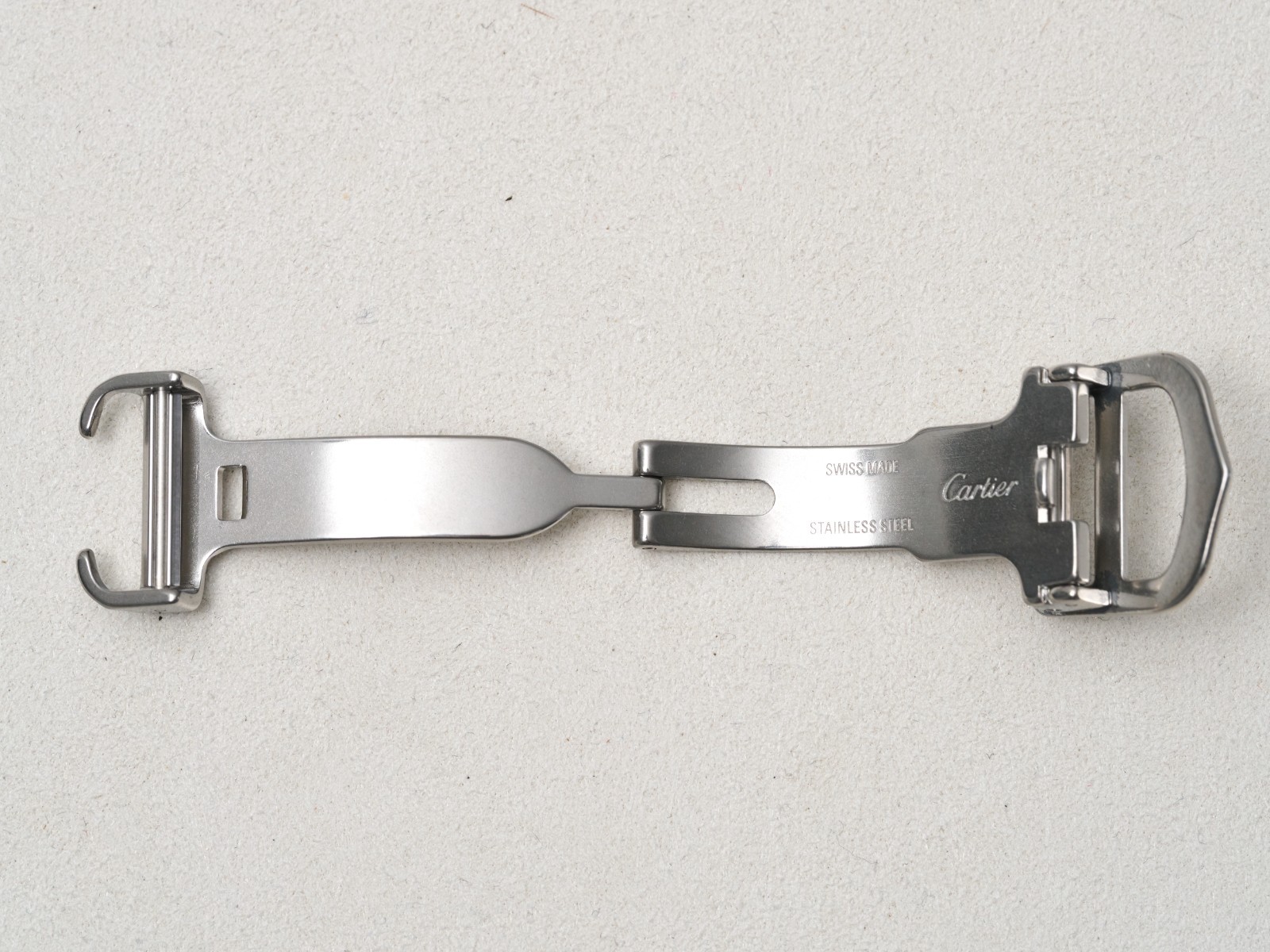 Cartier Deployment Buckle Clasp 14mm Fold Over Push Stainless Steel Genuine