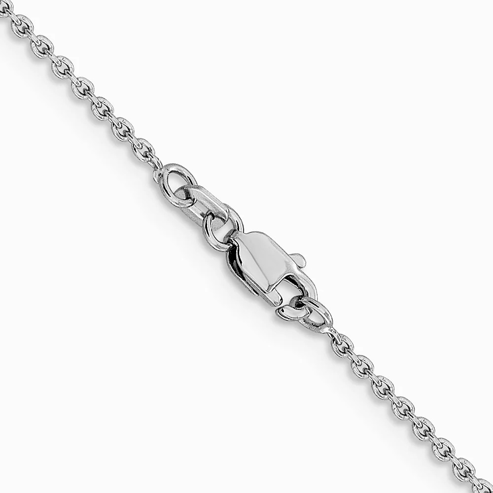 14K White Gold 1.4mm Forzantine Cable Chain Necklace 16″-24″