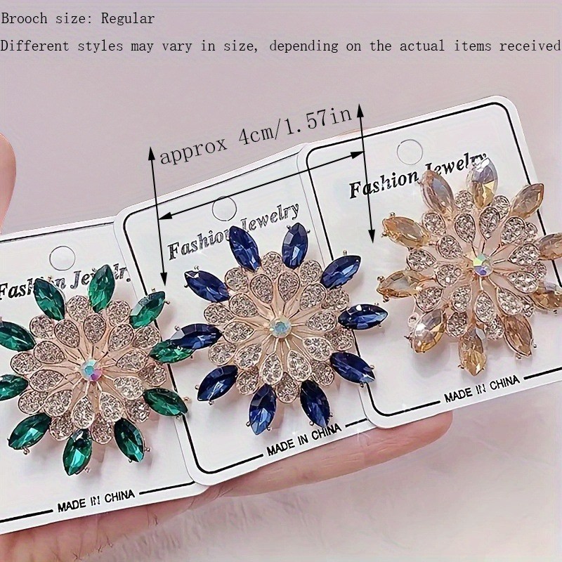 10/20 PCS Mixed Elegant Vintage Colorful Rhinestone Brooch Fashion Jewelry Gift