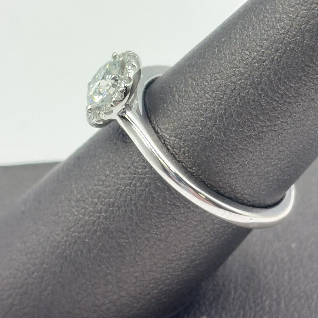 Lady’s Diamond Engagement Ring 16 Diamonds .90 Carat T.W. 14K White (B06008509)