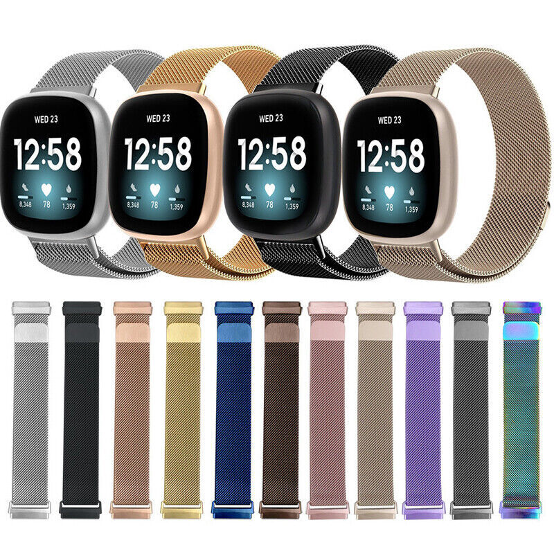 For Fitbit Versa 3 4 Sense 2 Watch Band Milanese Stainless Steel Wrist Strap