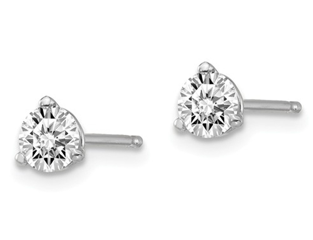 1/2 Carat (ctw VS2-Si1, D-E-F) Lab Grown Diamond Solitaire Earrings 14K Gold