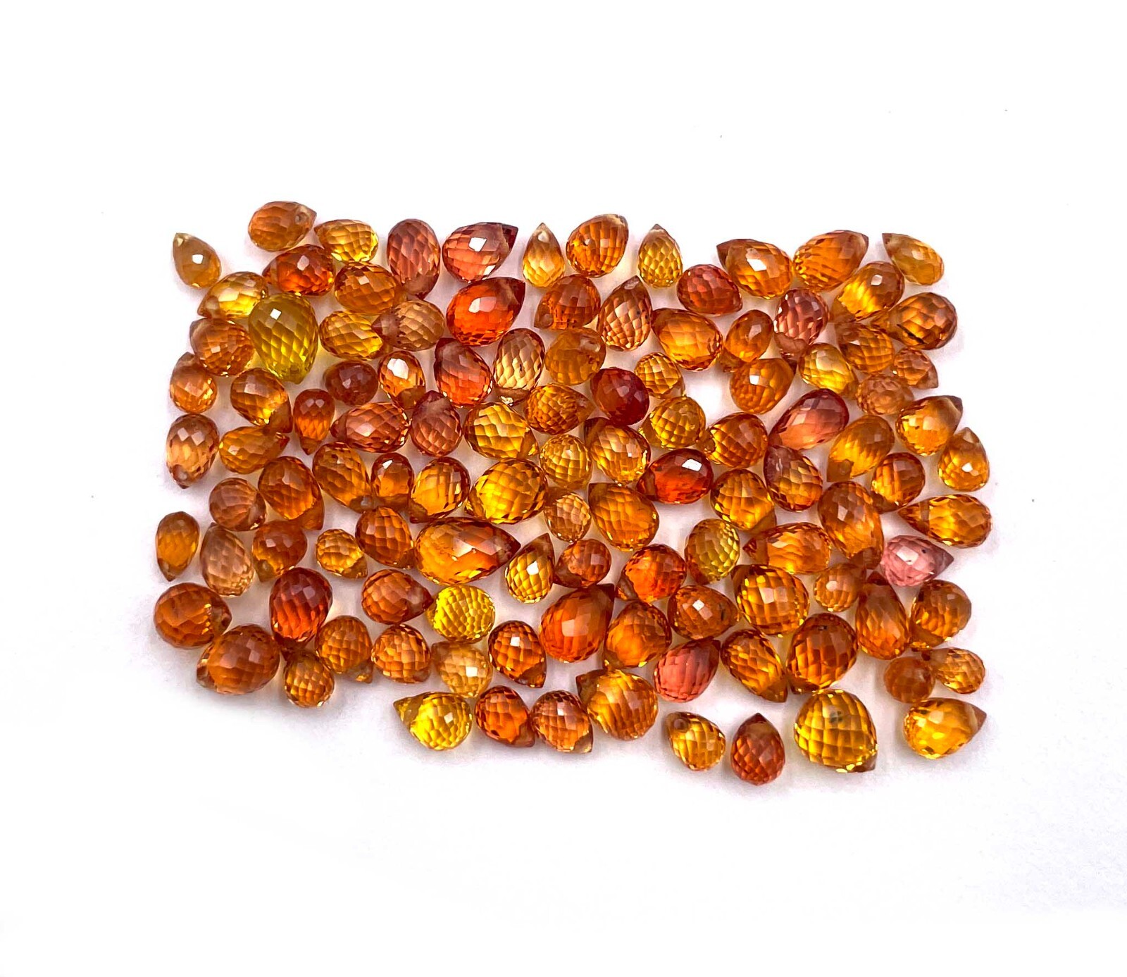 Natural Orange Sapphire Tear Drop Drilled Cut Gemstone 8 Pcs 2.50*3-4*6 MM 3 CT