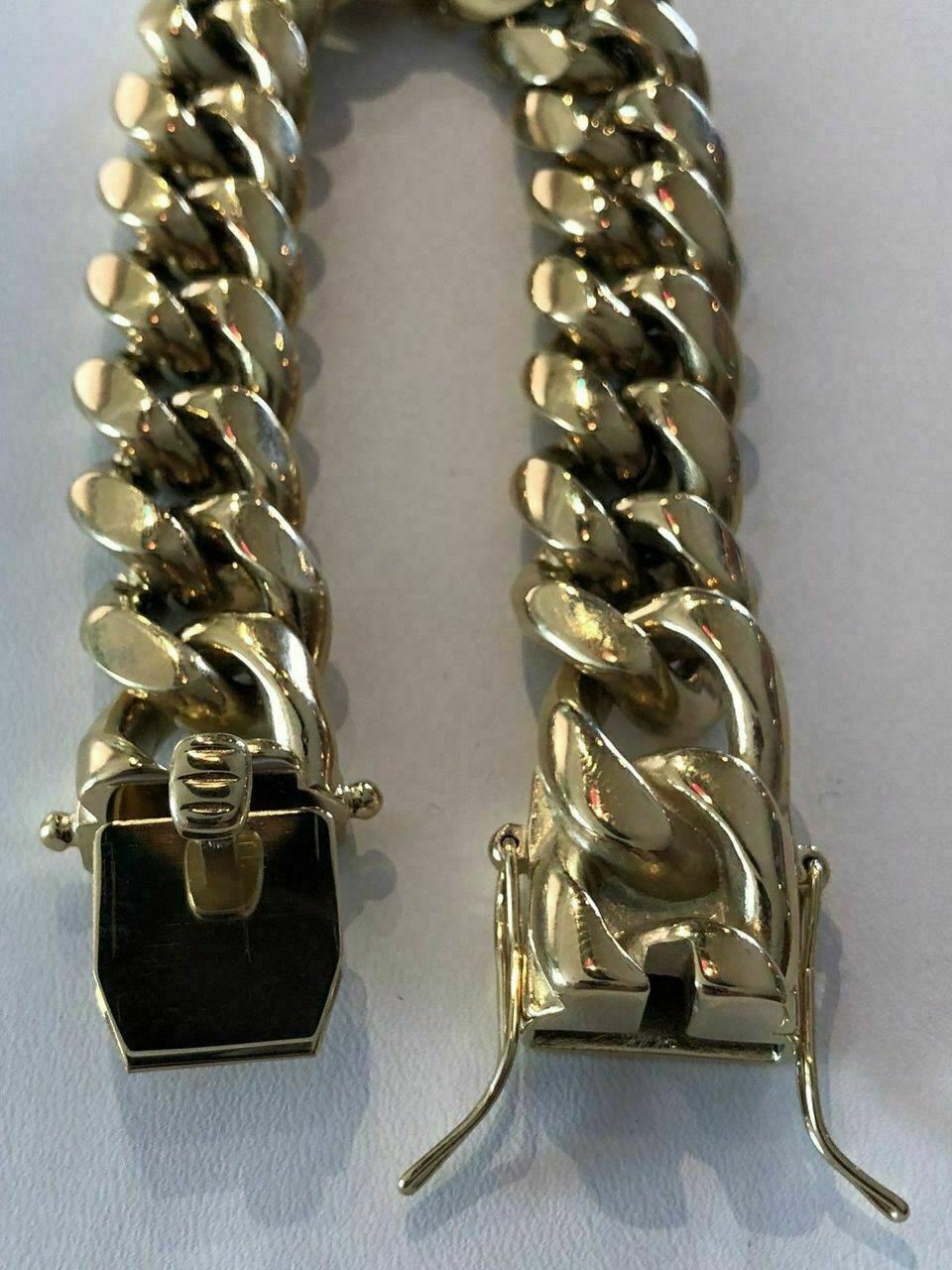 18mm Men’s Miami Cuban Link Bracelet 14k Gold Plated Stainless Steel 150 Grams