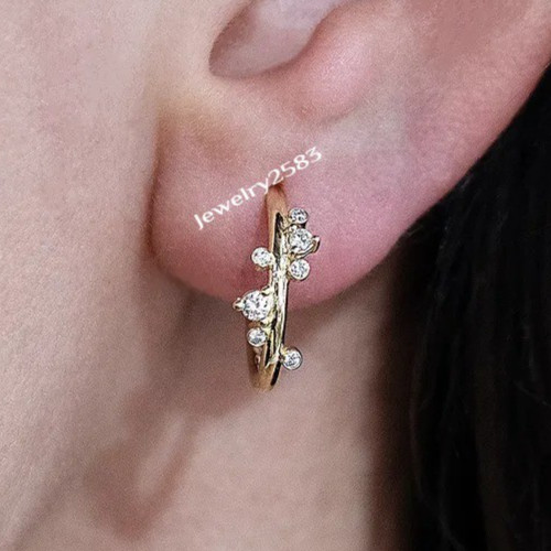 Beautiful Daily Wear Clip Push Back Earrings For Her D/VVS Moissanite 925 Silver
