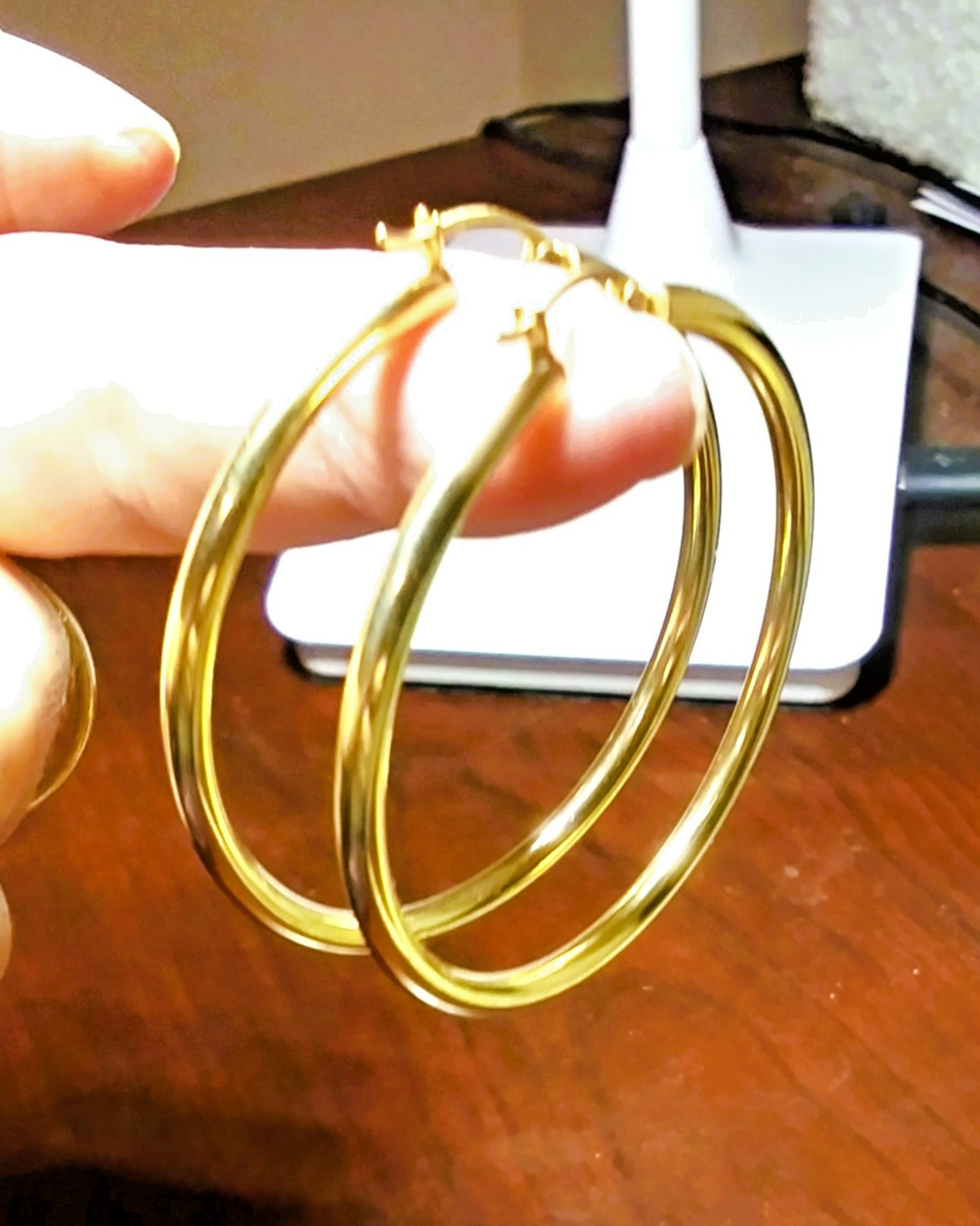 14k Solid Yellow Gold Hoop Earrings Large 2″ / 50mm / 3mm | 3.94g READ DESC