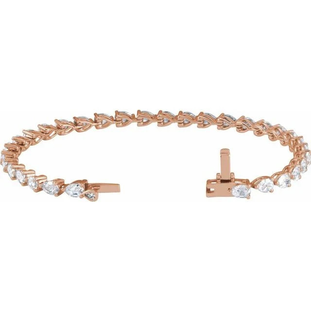 Lab Grown 6.50 Ctw. Pear Cut Diamond Tennis Bracelet 7 Inches