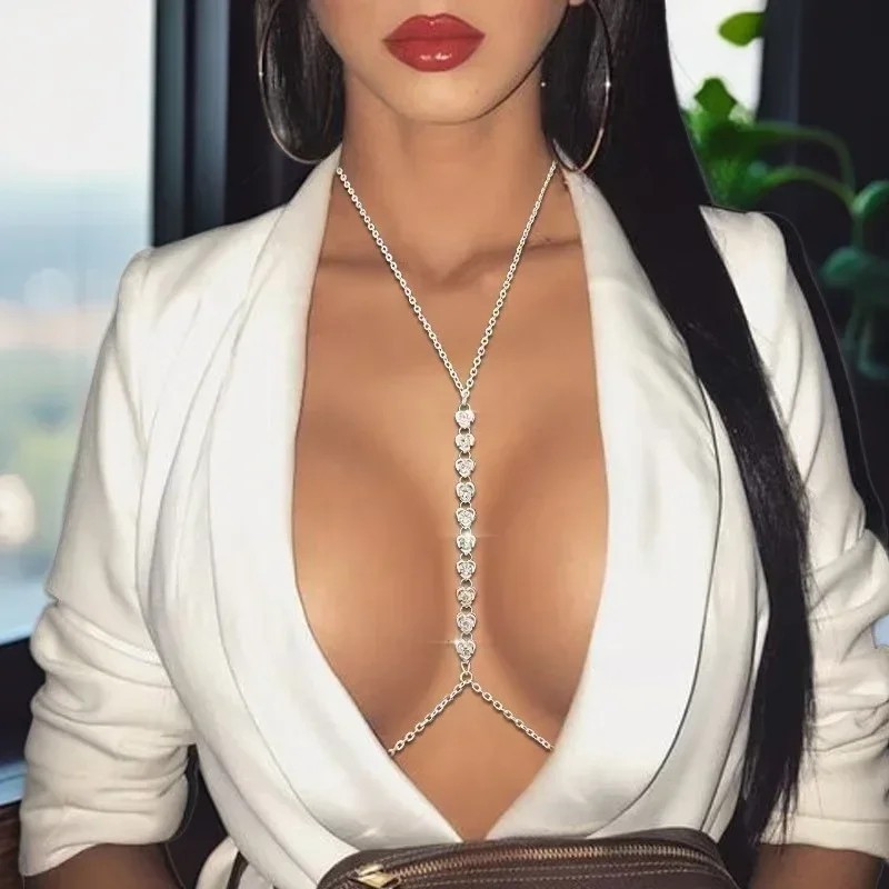 Womens Chest Body Chain Necklace Clavicle Jewelry Bikini Party Fashion Accessory
