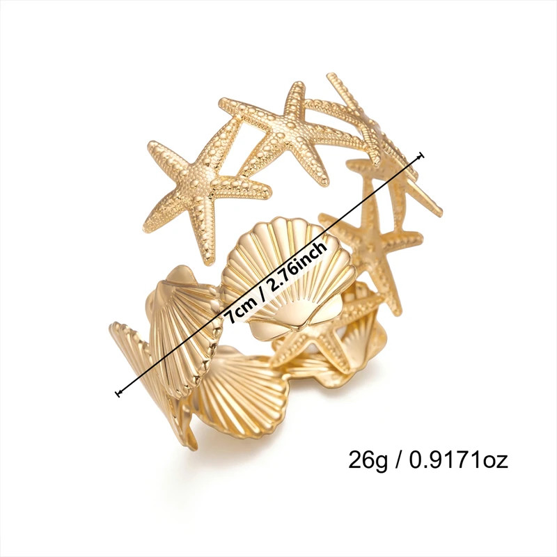 Sea Star Starfish Shell Upper Arm Bracelet for Women Beach Vacation Jewelry