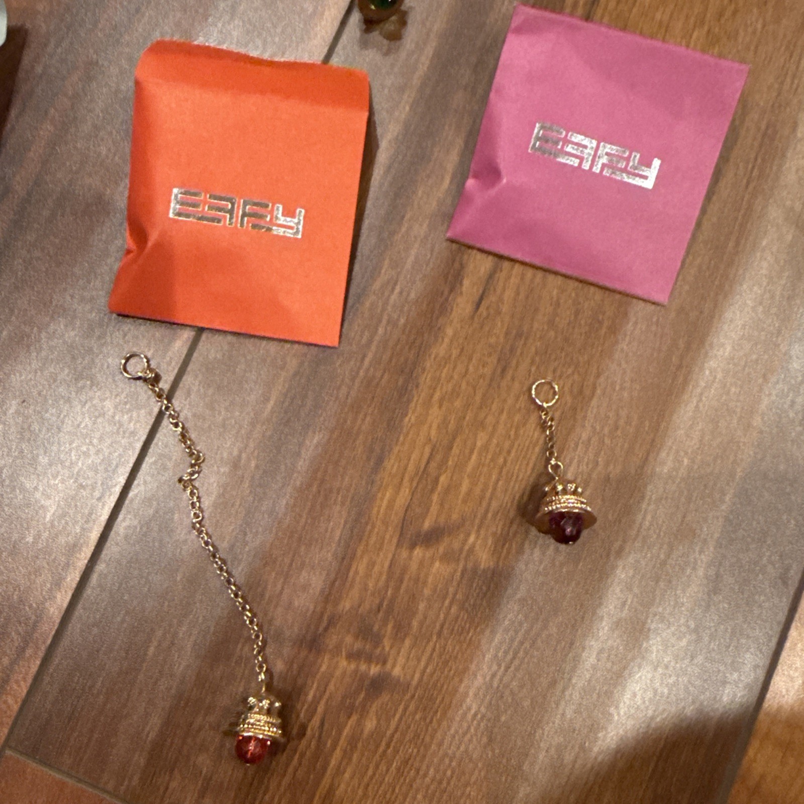 Lot of 6 NWT EFFY Jewelry Bell Charms Replacement Dangles & Envelopes Gold Tone