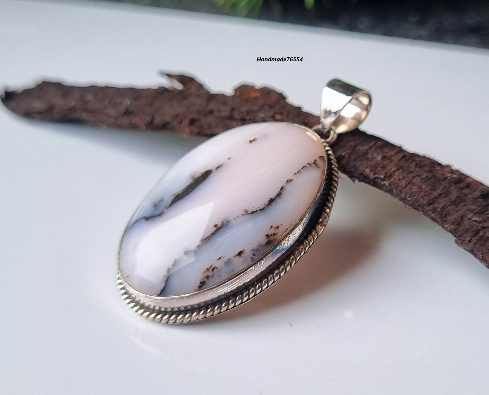 Oval Zebra Jasper Pendant 925 Sterling Silver Handmade Jewelry Gift Item PG468