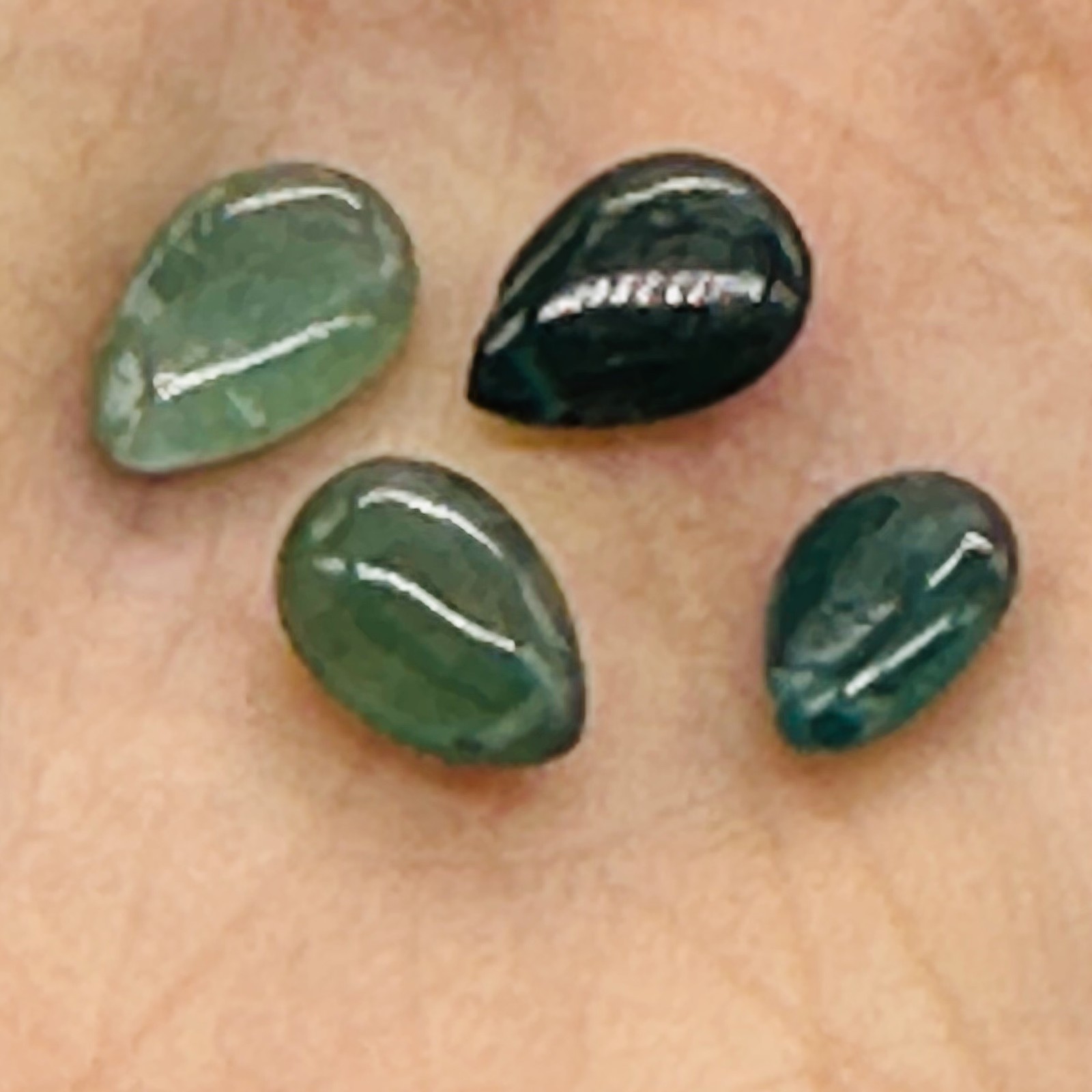 Grandidierite AAA Briolette Beads | 9x6x4 to 7x6x3mm | Aqua, Blue | 4 Beads |
