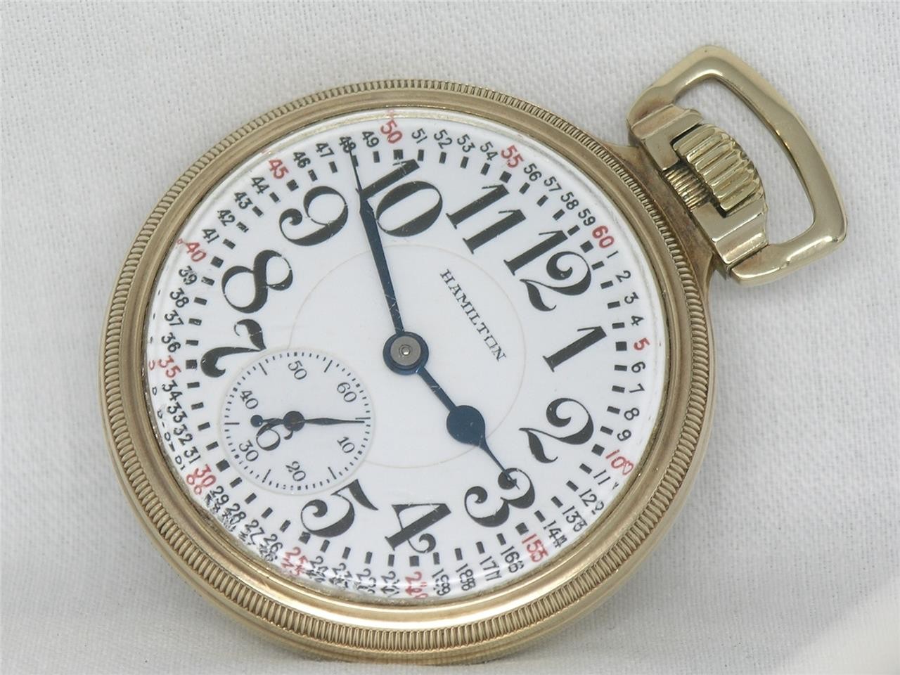 RARE NEAR MINT 16S HAMILTON 950E ELINVAR FACTORY CASED POCKET WATCH, SERVICED!