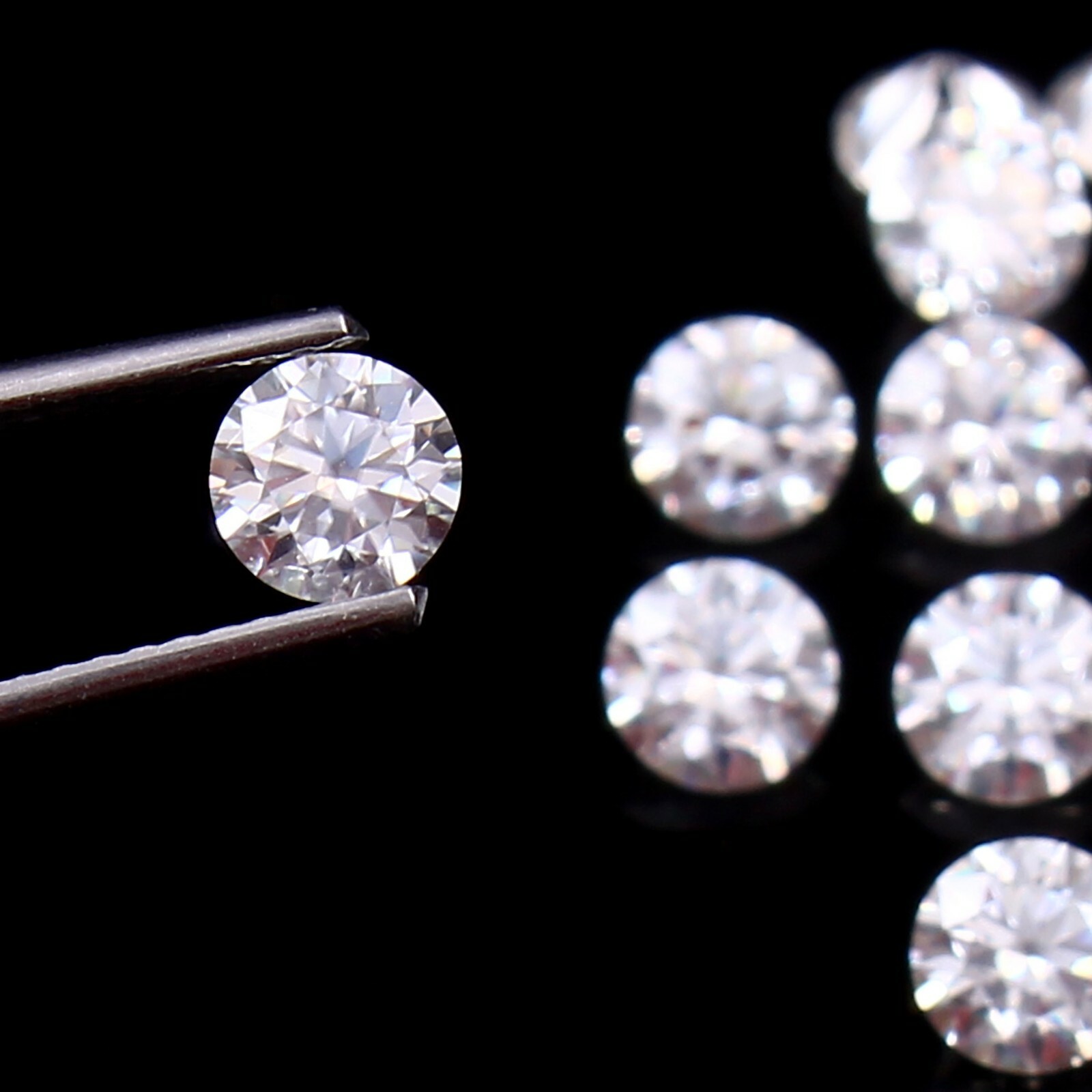 Moissanite VVS1 Round Cut Loose Gemstone Synthetic Diamond D Color VVS1 3×3 MM