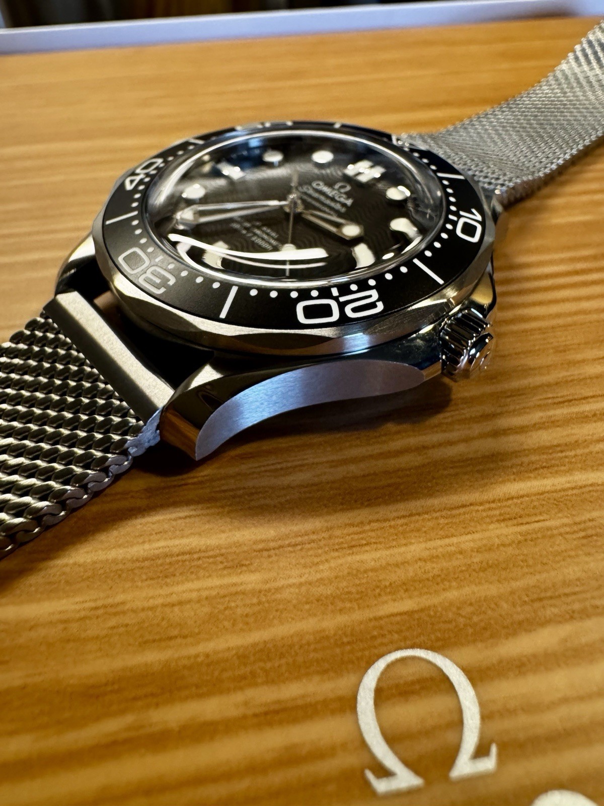 Omega Seamaster Diver Black Dial Mesh Bracelet 210.30.42.20.01.010 NEW 2026