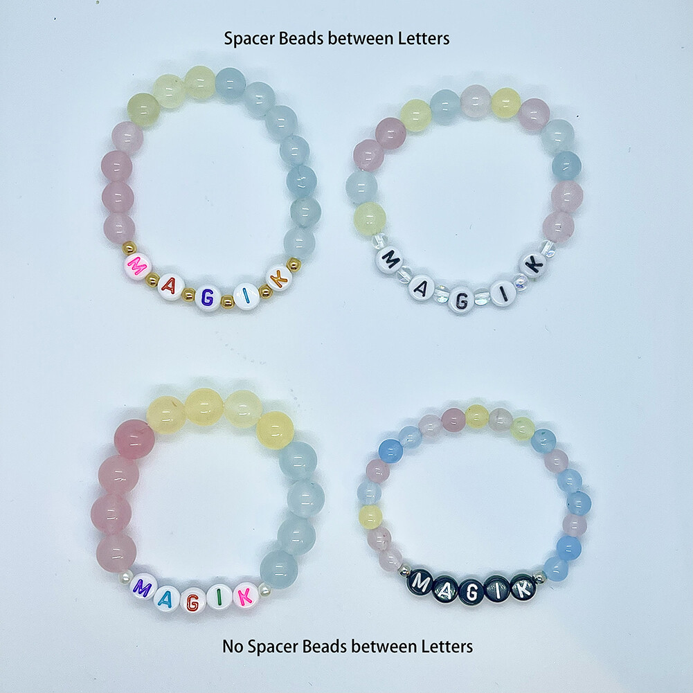 Magik Custom Personalized Name Mama Bracelet Crackle Lampwork Glass Beads Gift