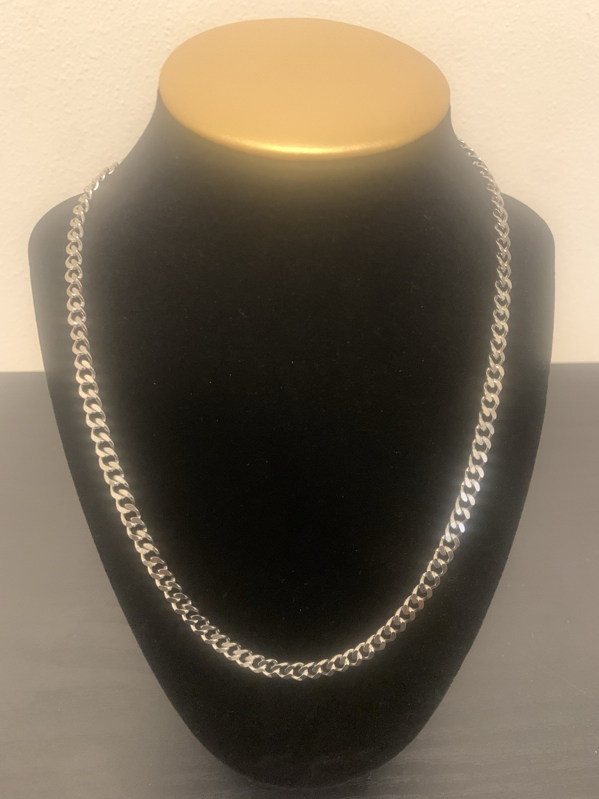 Rhodium Plated Stainless Steel Chain 6MM 20 Inches Long