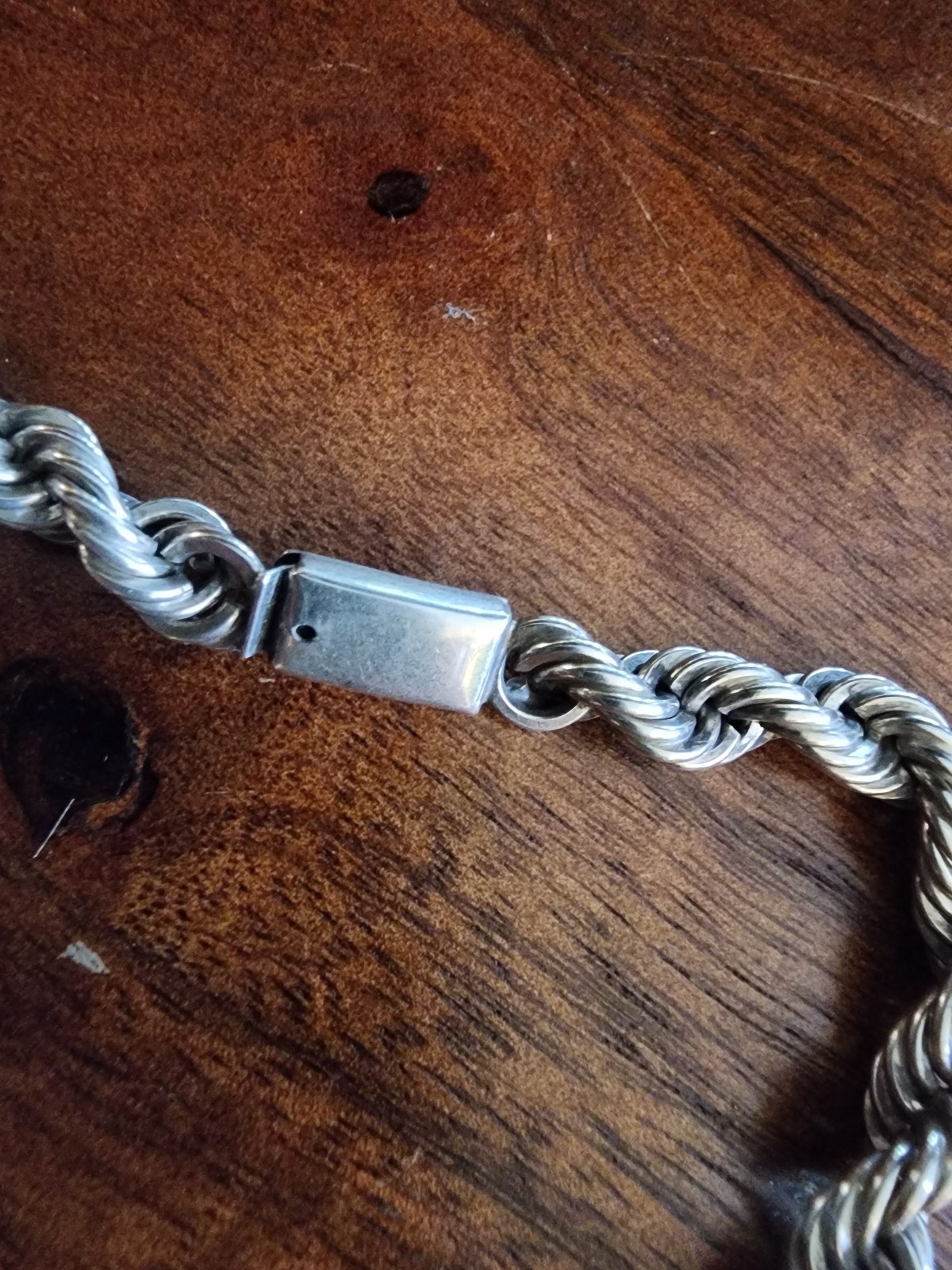 STERLING MEXICO 925 HEAVY WIDE ROPE CHAIN NECKLACE W SECURITY CLASP 20″