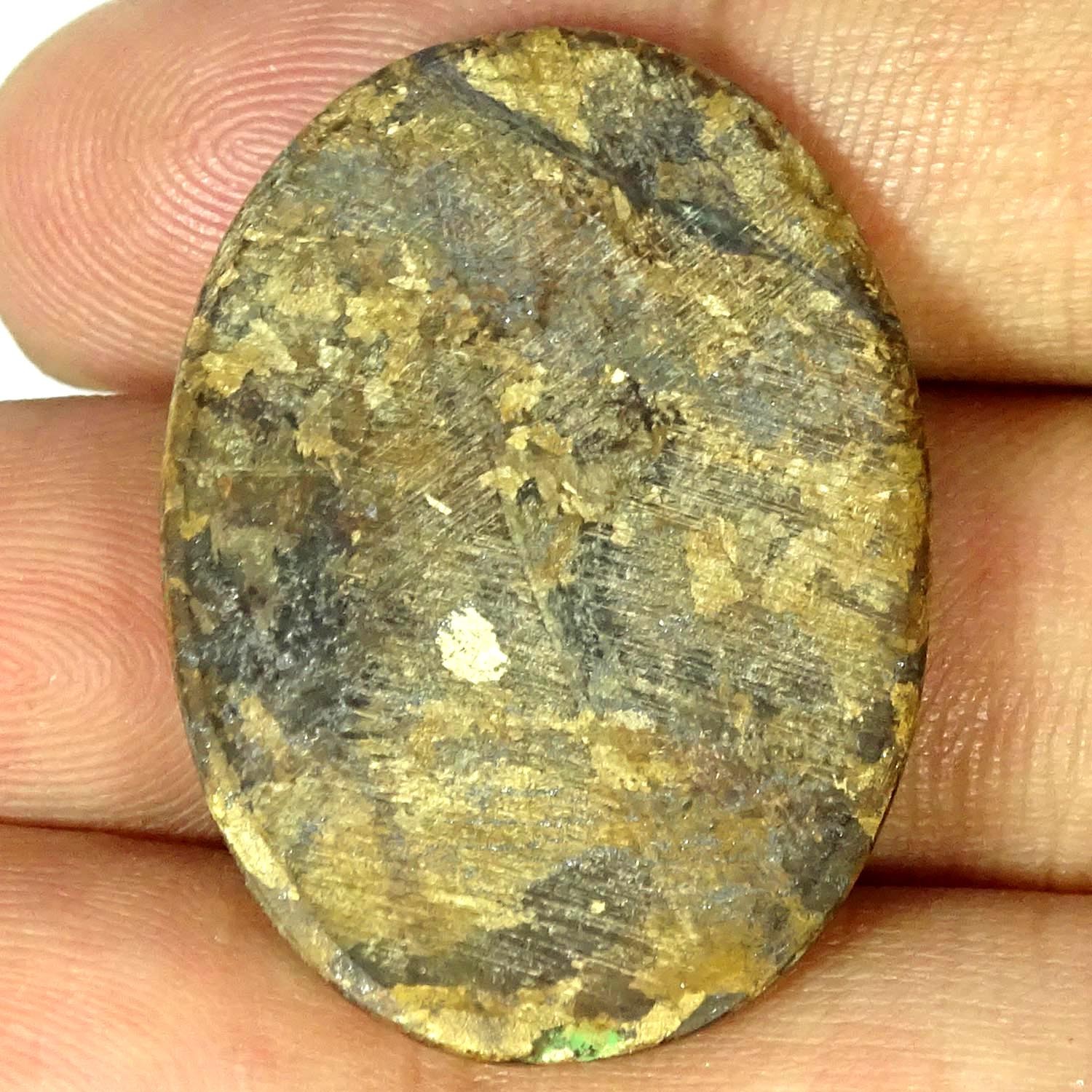 43.50Cts. 100% Natural Nice Brown Jade Oval Cabochon Gemstone 24X34X4MM