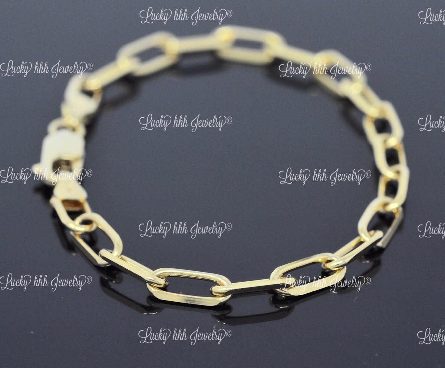 14K Yellow Gold Paperclip Bracelet 7 inches 6.50 grams